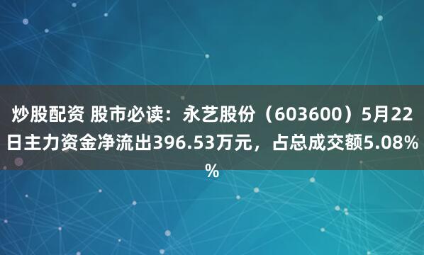 炒股配资 股市必读：永艺股份（603600）5月22日主力资金净流出396.53万元，占总成交额5.08%